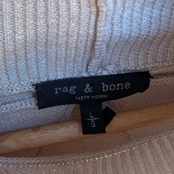 Rag & Bone Ann Striped Turtleneck Casmere/Cotton Sweater, size L - Picture 4 of 10